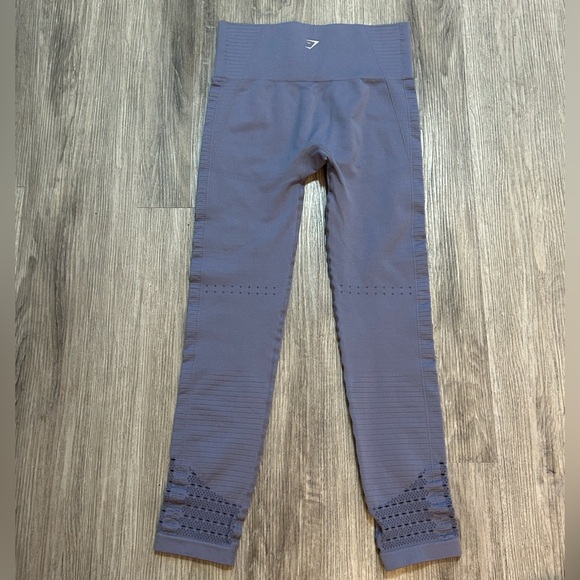 Gymshark Energy Seamless High Waisted Leggings in Steel Blue W/ Mesh Details - Picture 3 of 9